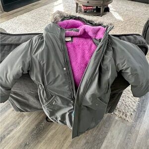 Gray Kids Jacket with Pink Lining